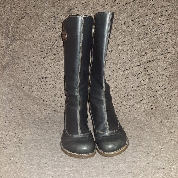 EL NATURALISTA-Black Leather-Side Zip-Calf High-Sz 38-HTF-Excellent - Picture 3 of 7